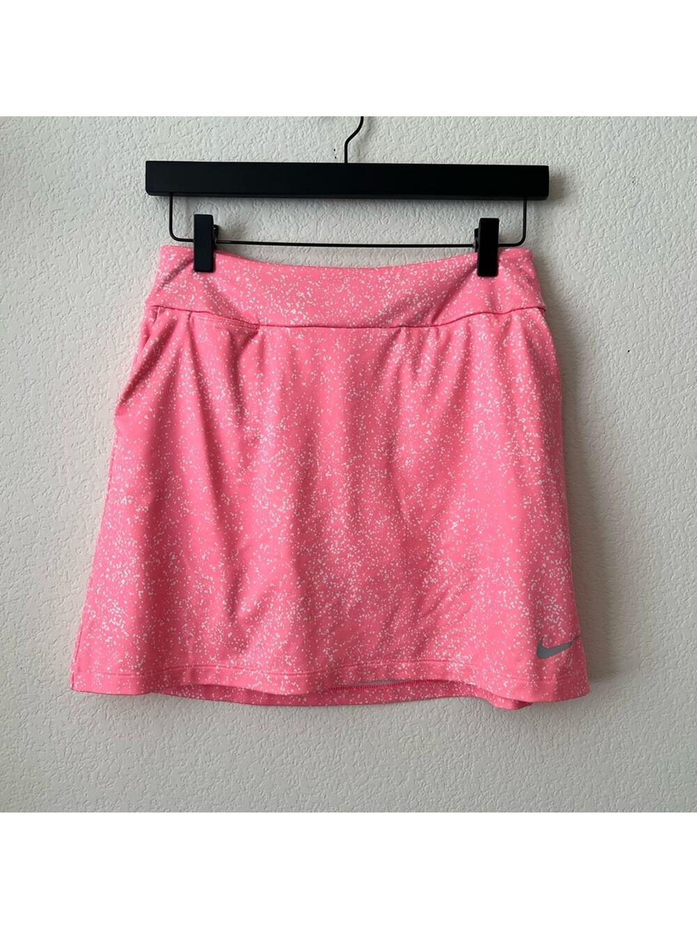 Nike Dri-Fit Golf Tournament Print Knit Skort Skirt pink white speckled